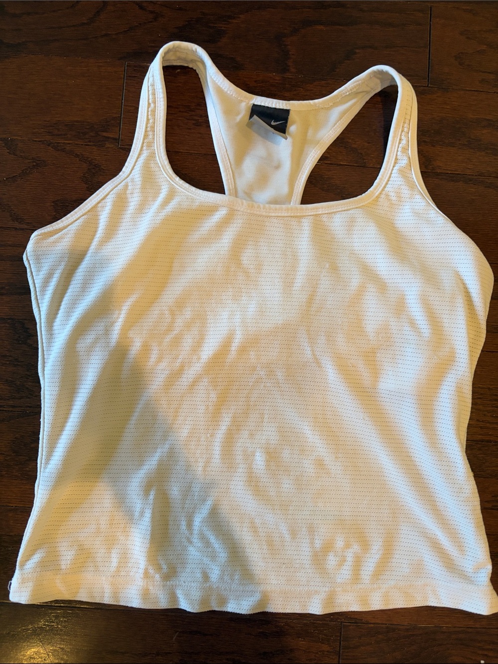 Nike White Mesh Racerback Tank Top